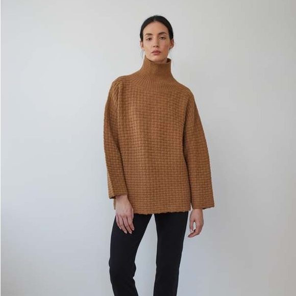 Wolhide Lattice Turtleneck Fawn Sweater Size S/M - Picture 1 of 5